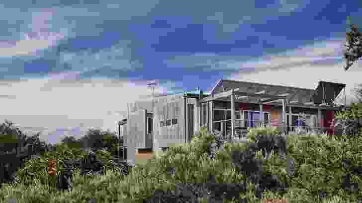 The patina of the exterior timber at Goolwa Beach House (Fleurieu Peninsula, 2011) serves to emphasize the polished interior.