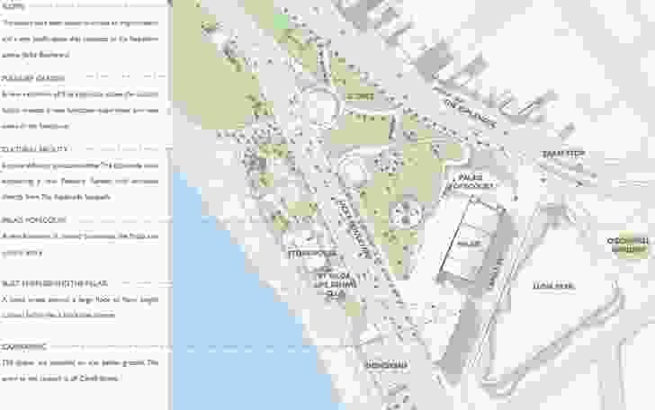 The 2.5 hectare beach side site in St Kilda is bordered by Luna Park and the Palais Theatre. Around half of the area would be retained as open space.