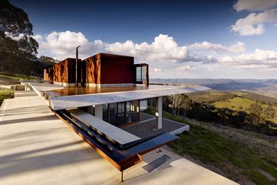 The roof acts as a dam, creating a moat around the upper floor.