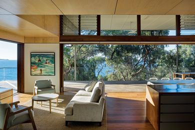 This family retreat looks north to the headland of Seventeen Seventy on Queensland’s “Discovery Coast.” Artwork: Nicholas Harding.