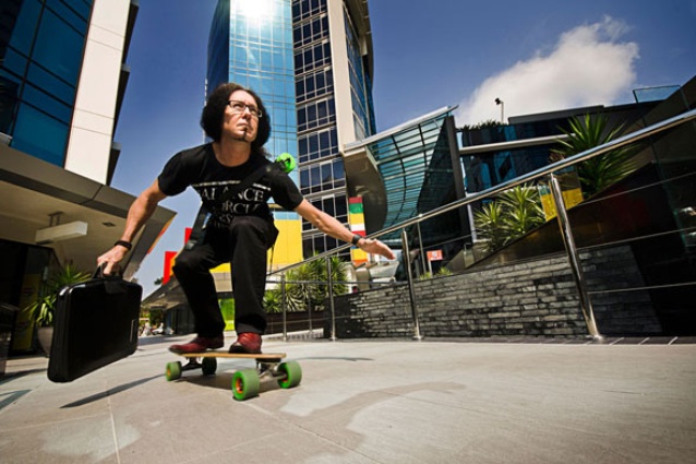 Finalist: <em>The Right Balance</em> by Wendy Chung. Image shows architect Kevin Blair of Archidiom Design.