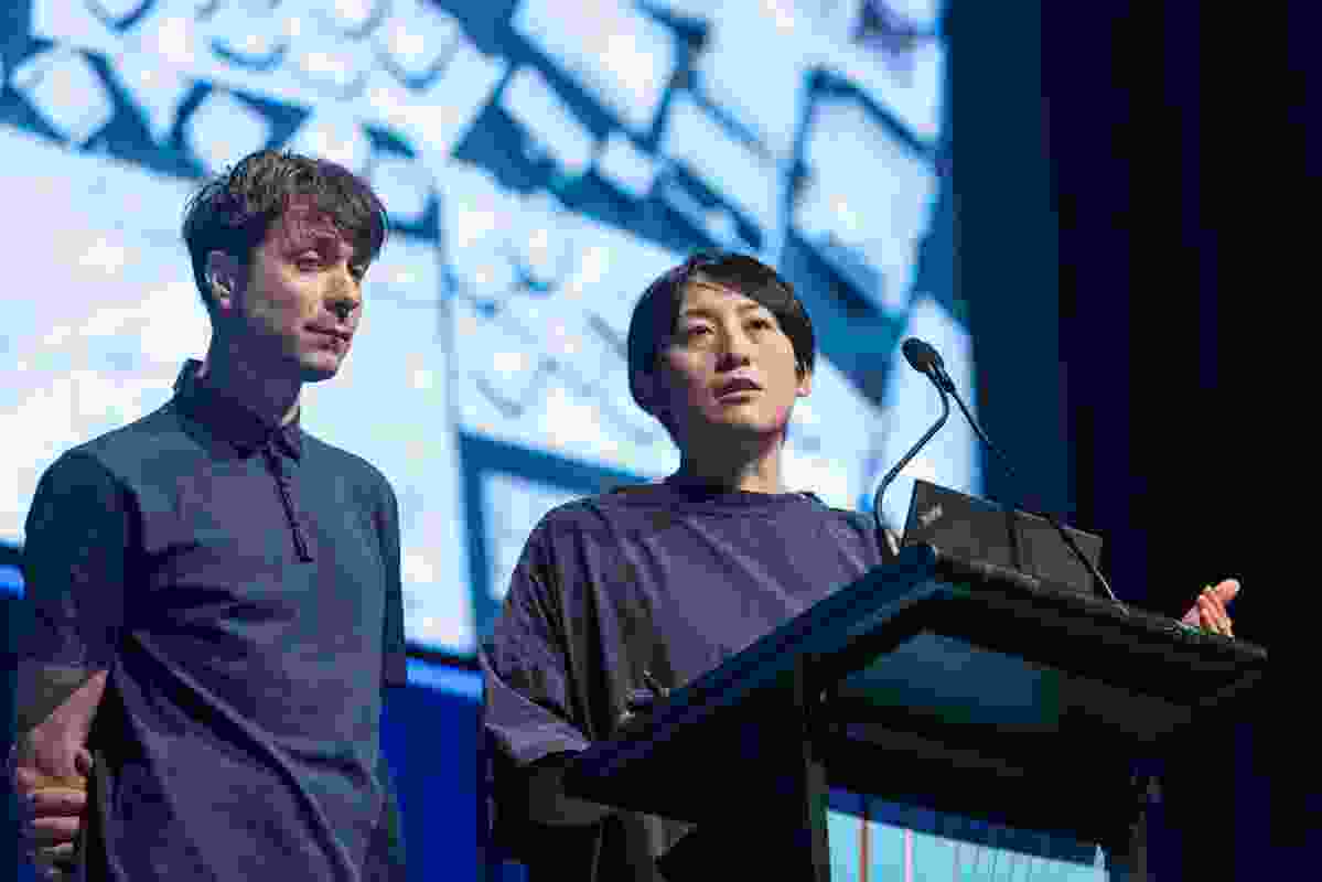 Nicholas Moreau (left) and Hiroko Kusunoki (right) at the 2018 National Architecture Conference.