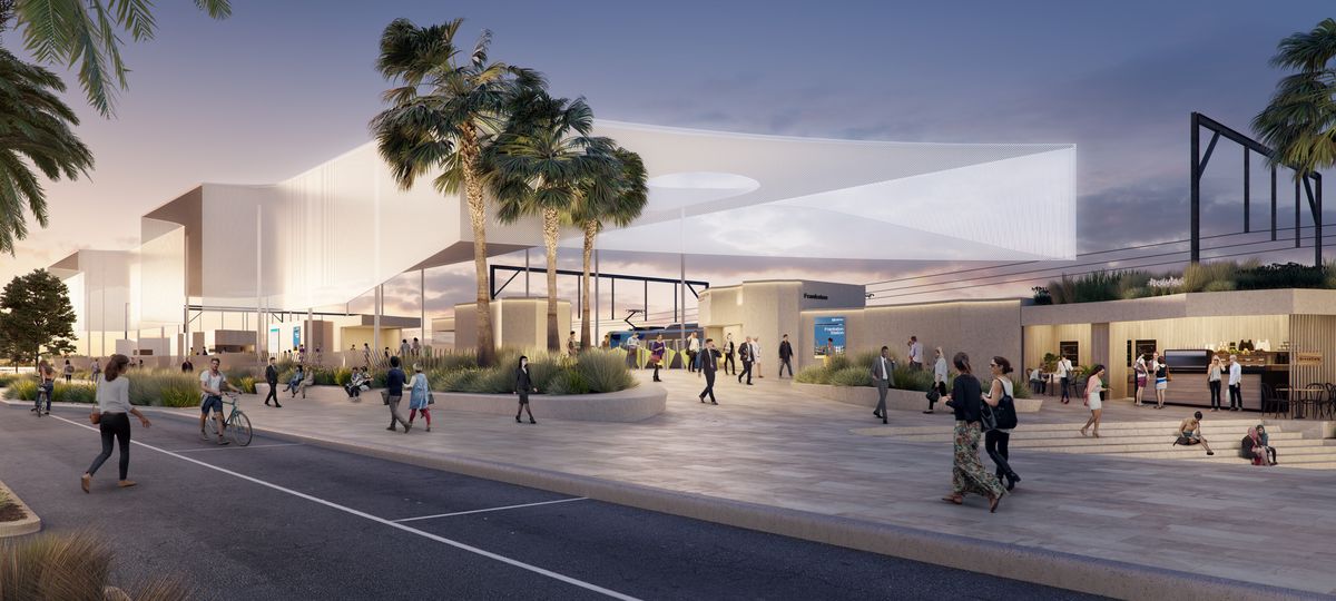 ‘Light, ephemeral’ beach-inspired design wins Frankston station ...