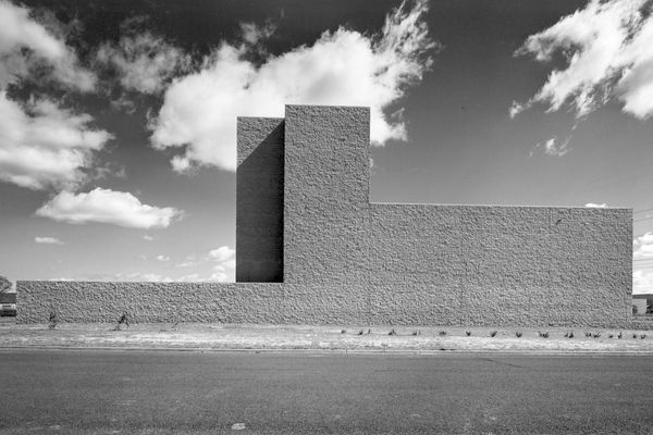 The north elevation of the former Torin factory building by Marcel Breuer, 1976.