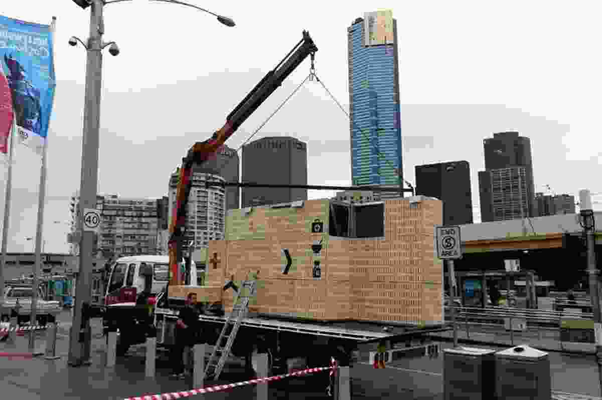 Dropbox trucked onto the site at Federation Square, Melbourne in May 2013.