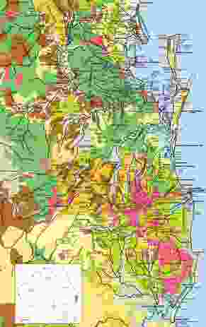 Adapted map of Yugambeh-Bundjalung cultural landscapes on the Gold Coast, south-east Queensland and northern New South Wales. 