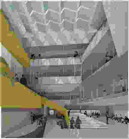The atrium of the proposed Richmond High School designed by Hayball.