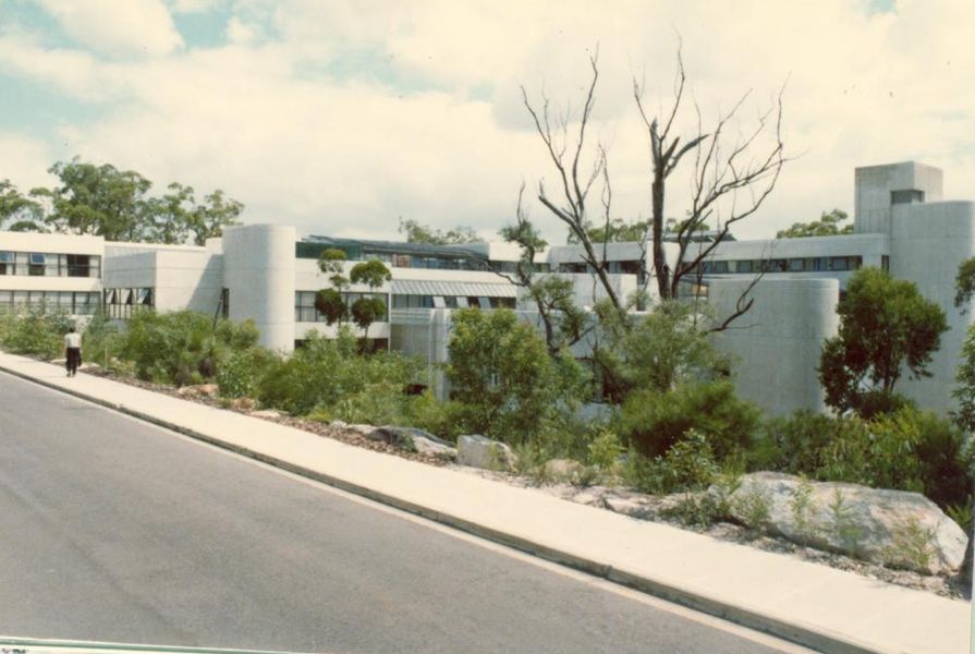 The Australian Environmental Studies Building, designed by John Simpson of John Andrews International.
