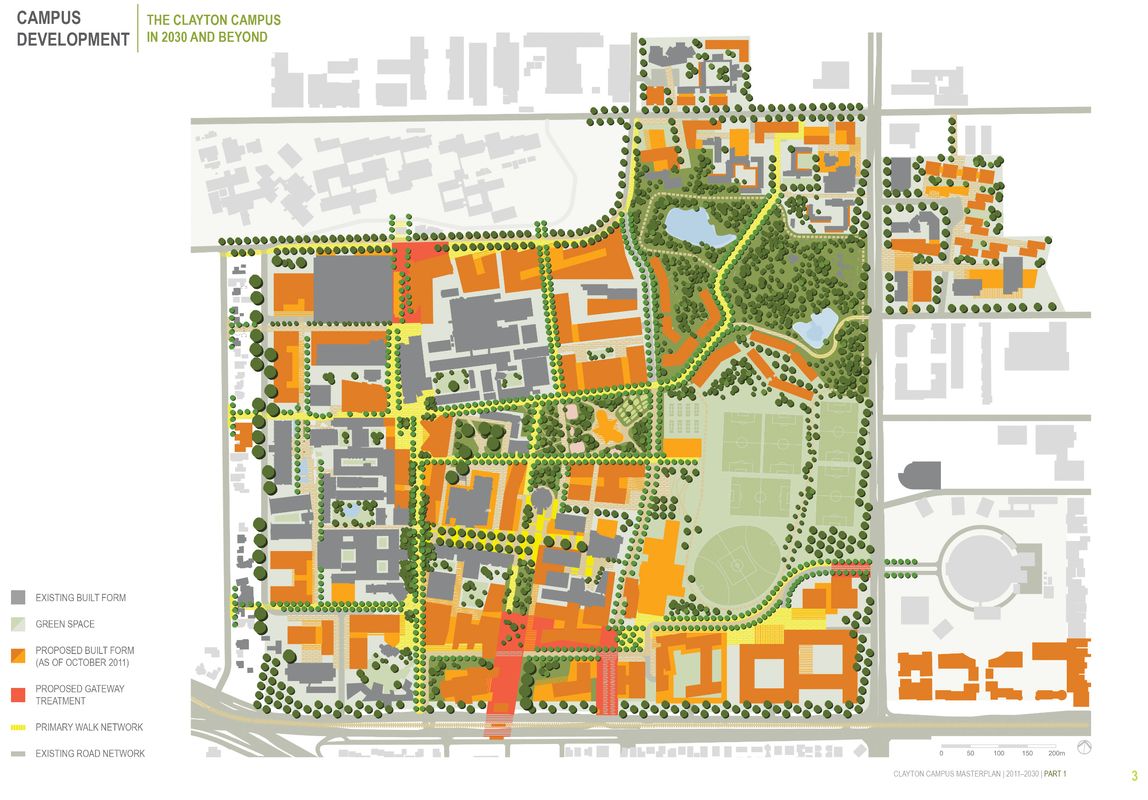 Monash University Clayton Map Circumnavigating The Citadel: Monash University Clayton Campus |  Architectureau