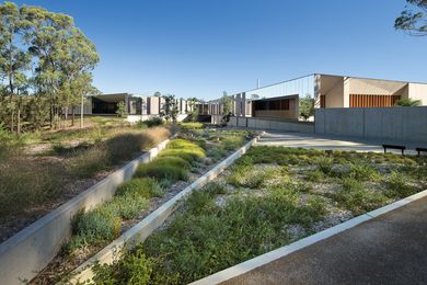 PlantBank viewed from the north, with the administration wing on the left and the research wing on the right.