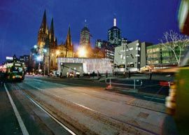 The new design for the northwest corner of Federation Square.