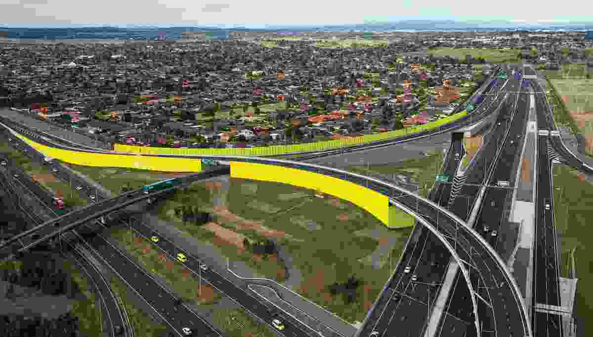 M80 Ring Road & M2 Tullamarine Freeway Interchange by Peter Elliott Architecture + Urban Design.