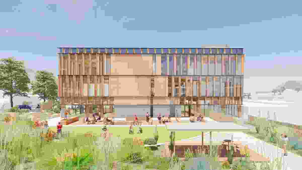 The University of Newcastle's proposed Gosford campus designed by Lyons and EJE Architecture.
