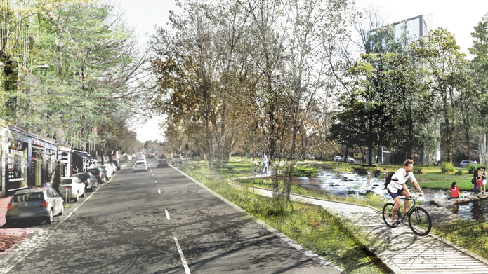 Melbourne from Past to Last, a vision of a city street park.
