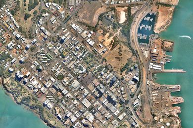 Aerial view of Darwin CBD.
