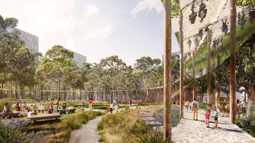 Five rival designs for new Western Sydney ‘Central Park’ | ArchitectureAu