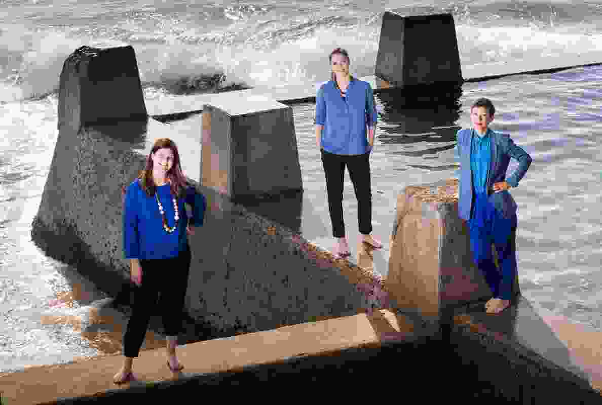 Creative directors of The Pool, Australia's 2016 Venice Architecture Biennale exhibition - from left, Amelia Sage Holliday, Michelle Tabet, Isabelle Aileen Toland 
