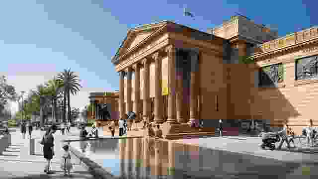 A render of the Art Gallery of New South Wales forecourt by Kathryn Gustafson and GGN.