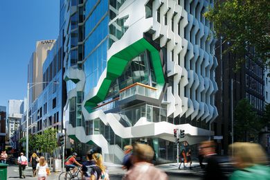 Lyons’ 41X in Melbourne – a hybrid public–commercial building that serves as a new public face for the Australian Institute of Architects.