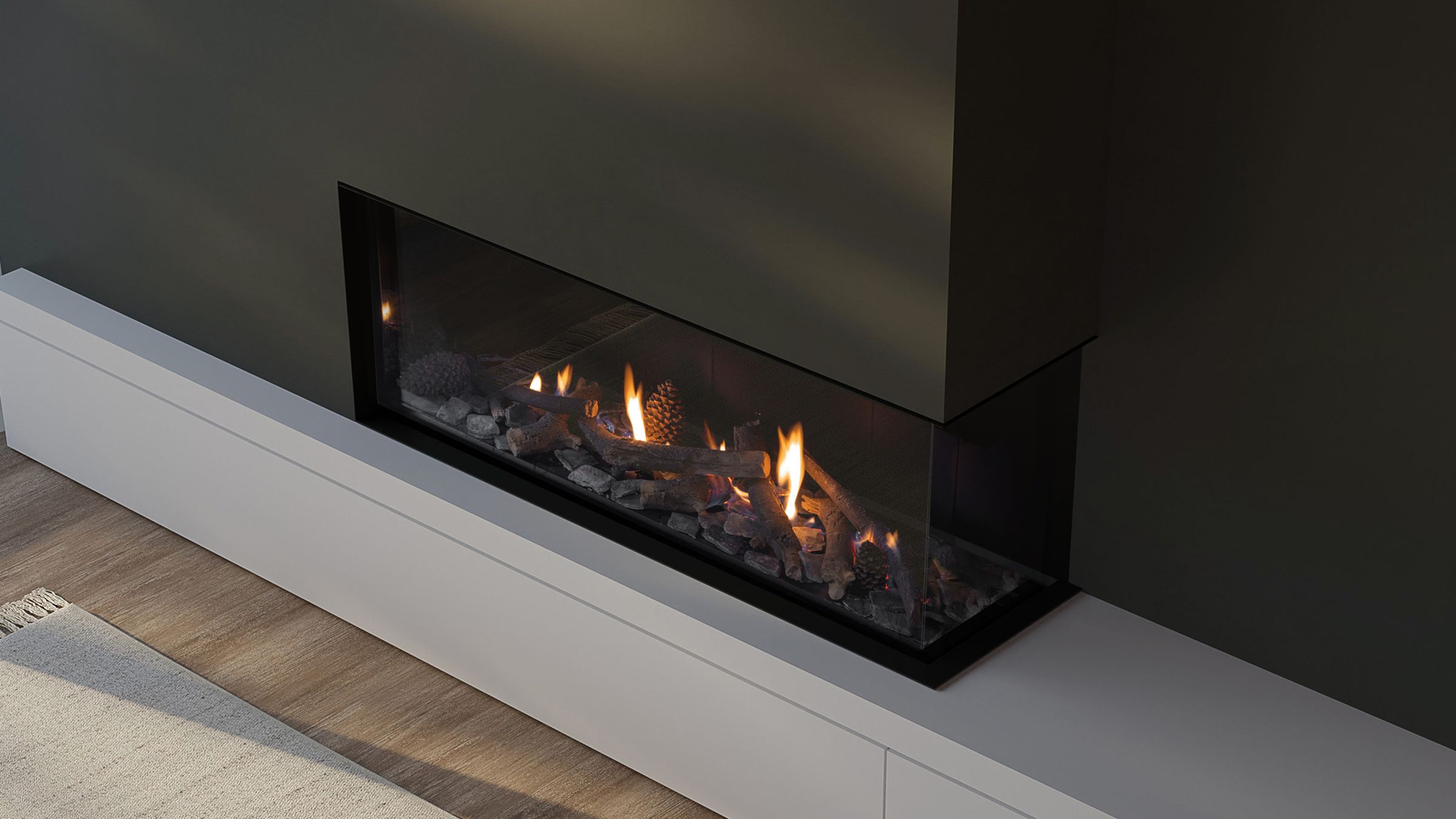 DN Corner and Peninsula gas fireplaces by Escea | ArchitectureAu