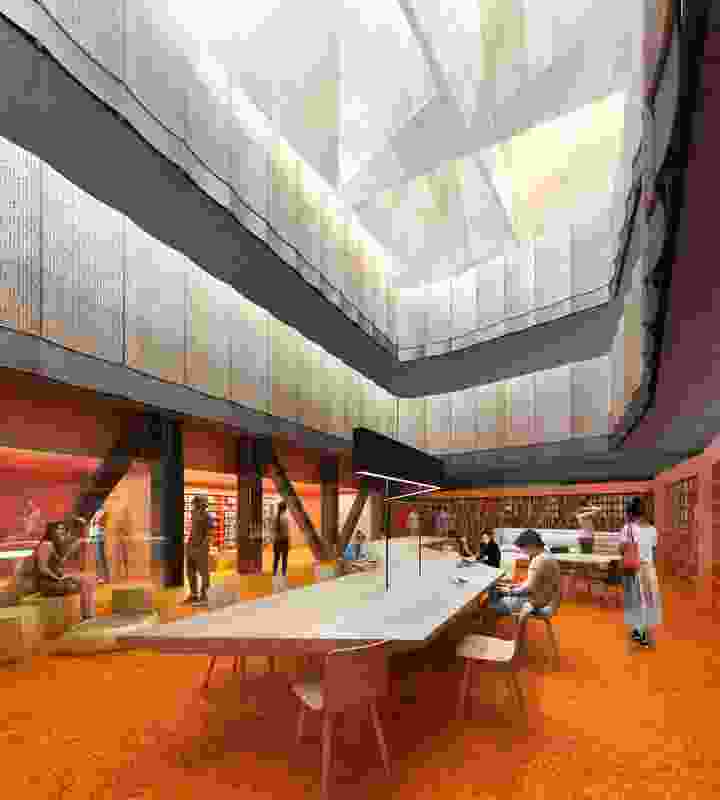 A workspace in the Learning and Teaching Building designed by John Wardle Architects.