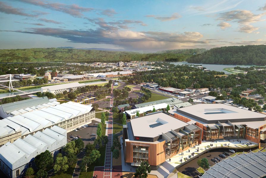 A view from Aurora Stadium of the plans for a four-storey building on the Inveresk site.