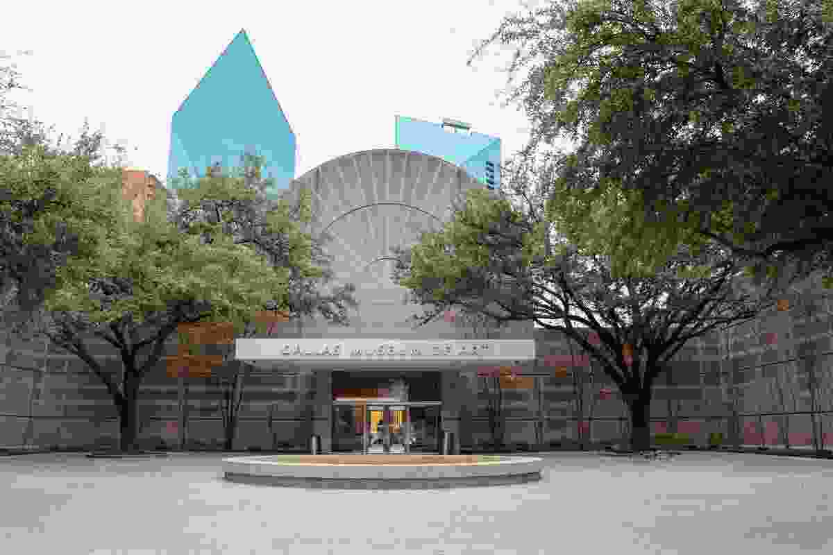 Flora Street entrance to Dallas Museum of Art, originally designed by Edward Larrabee Barnes in 1984.