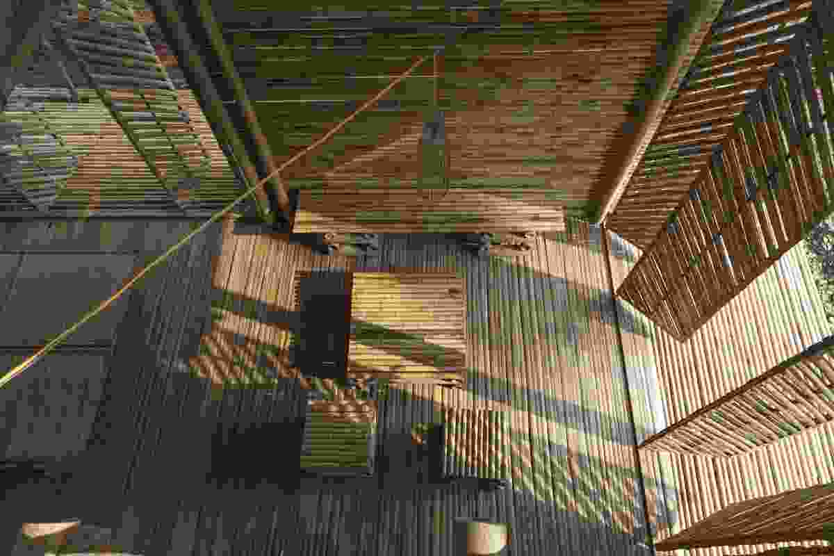 The house is is built from tightly packed rows of 8-10cm bamboo cane.