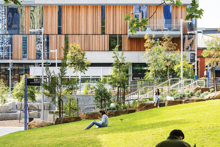 At The University of Melbourne Student Precinct markers of co-authorship and shared ownership herald a different type of student experience than what is signalled elsewhere on campus.