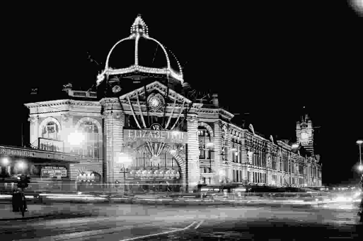 Archival photograph of Flinders Street Station.