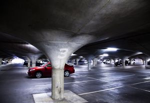 University of Melbourne's South Lawn Car Park by University South Lawn Underground Car Park by Loder and Bayly in association with Harris, Lange and Associates, completed in 1972.