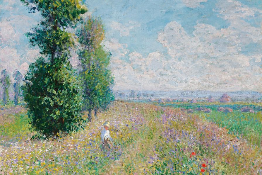 Claude Monet，与杨树的草甸。
