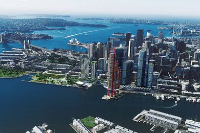 The preferred scheme for Barangaroo South, by Lend Lease, with a design team led by Rogers Stirk Harbour + Partners.