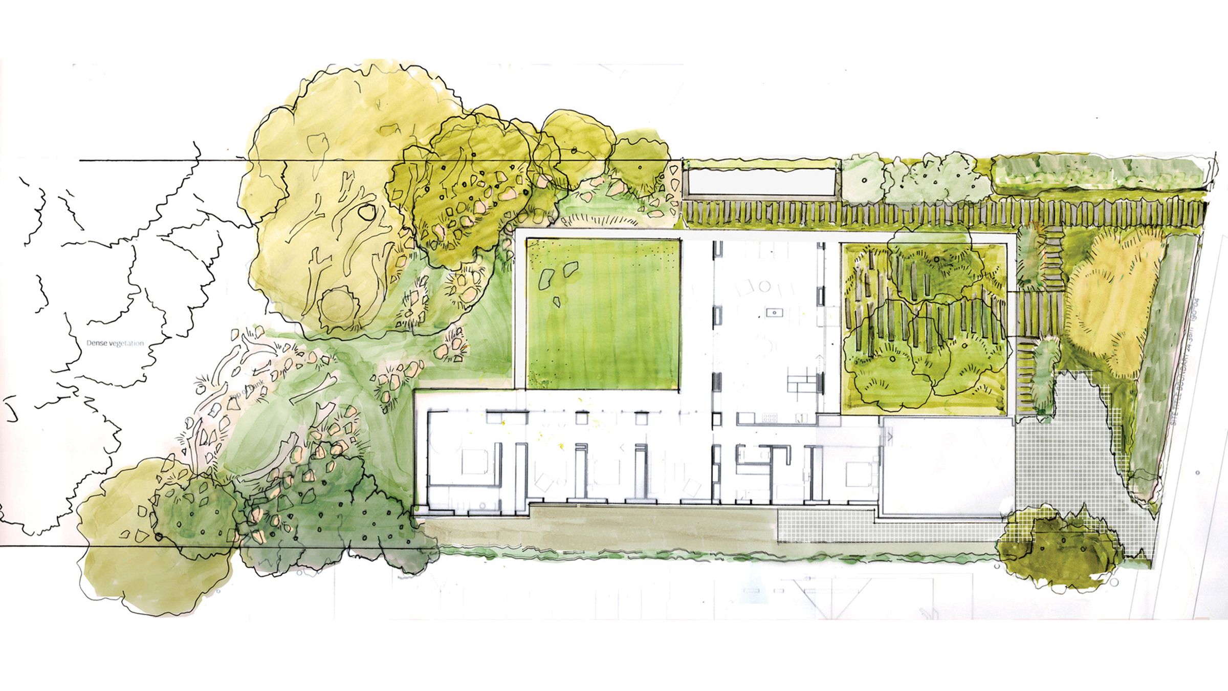 Hedge Rendering Plan Dissolving boundaries: Hedge and Arbour House | Landscape Australia