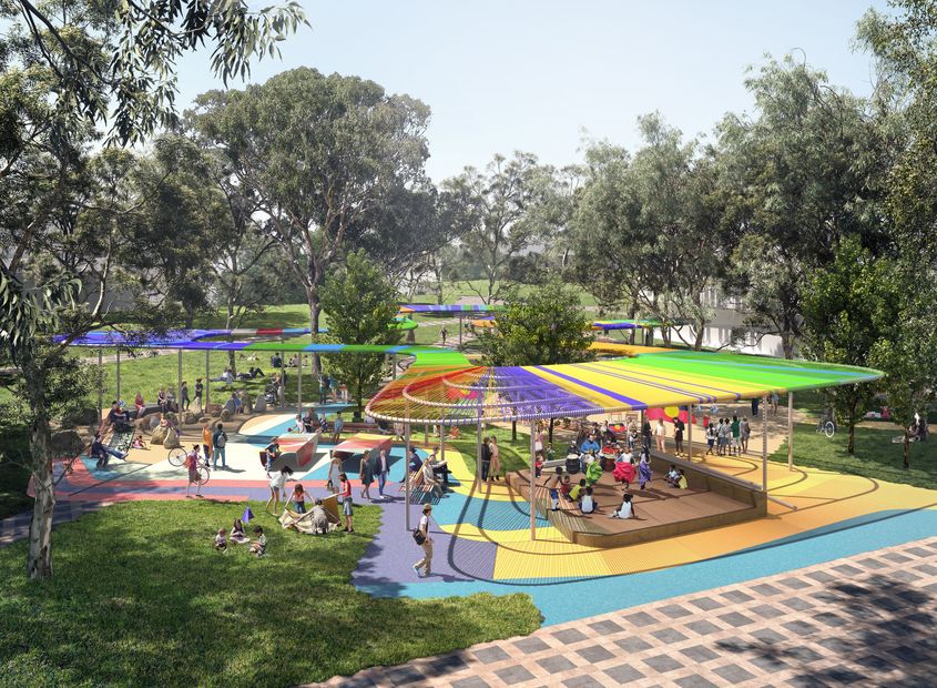 Colourful pavilion to invigorate Western Sydney community | ArchitectureAu