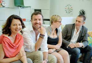 At Artichoke Night School: (left to right) Rowena Cornwell, Geoff Bainbridge, Penny Craswell and Byron George.