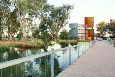 A design of the new Shepparton Art Museum produced by Minifie van Schaik for a 2015 feasibility study. 