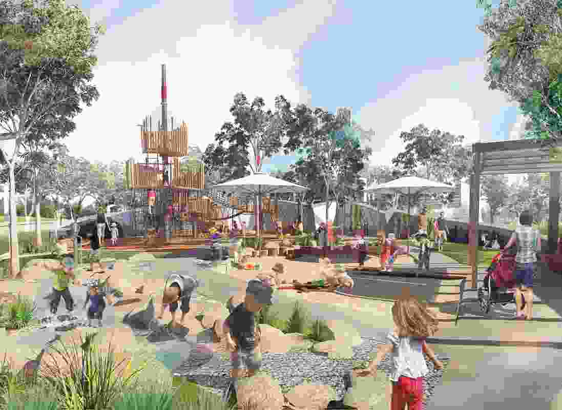 Elizabeth Quay playground designed by Aspect Studios, Nature Play and Anne Neil.