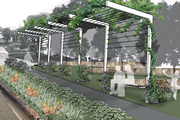 Proposed vine shelters at Hampstead Common aim to reclaim the road.