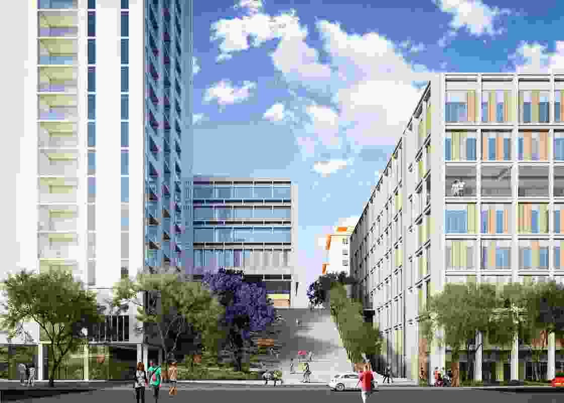 Herston Quarter will include a set of wide stairs, dubbed the "Spanish Steps," as a key element of its public spaces.