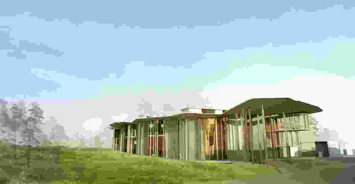 A render of the Soheil Abedian School of Architecture.