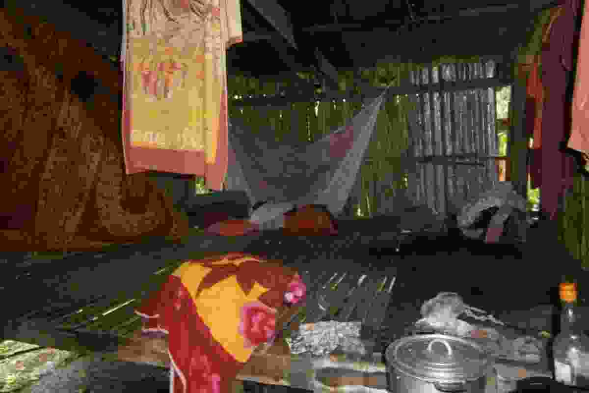 Inside a house in the Cambodian village of Chaom Trach.