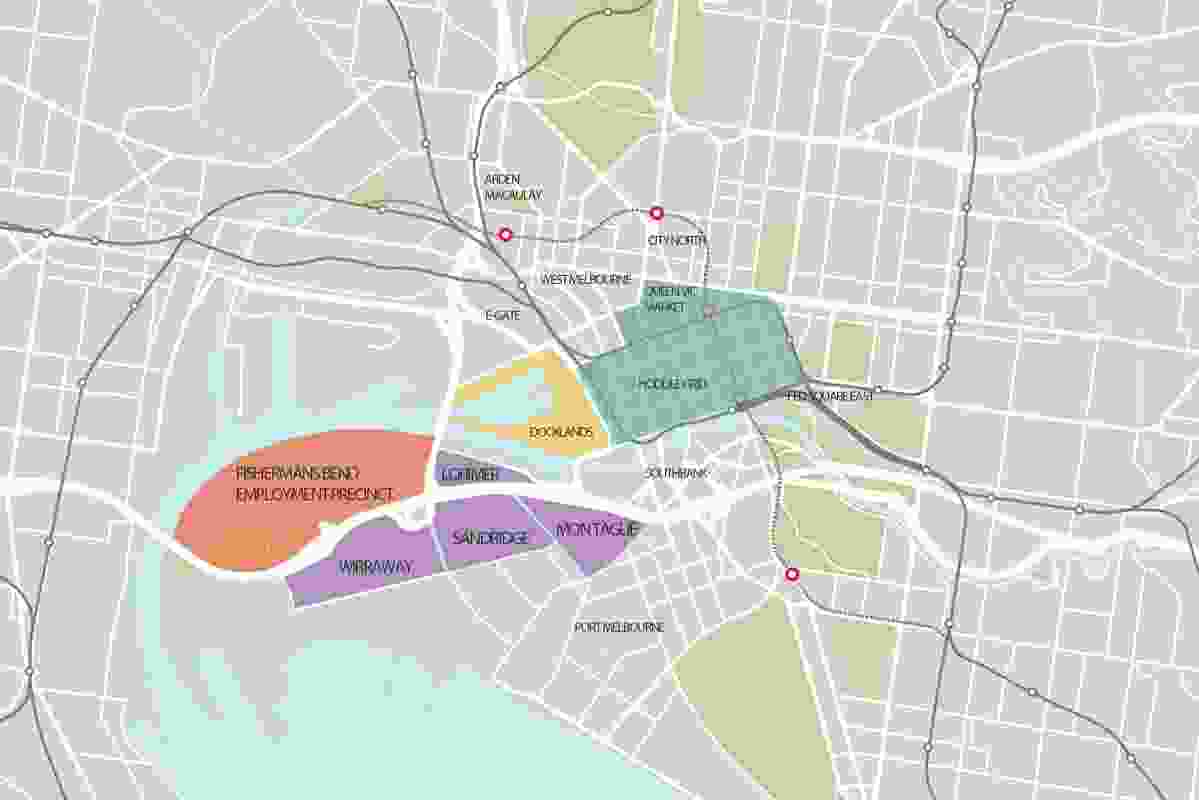 The Fishermans Bend renewal area as laid out in the Fishermans Bend Draft Framework.
