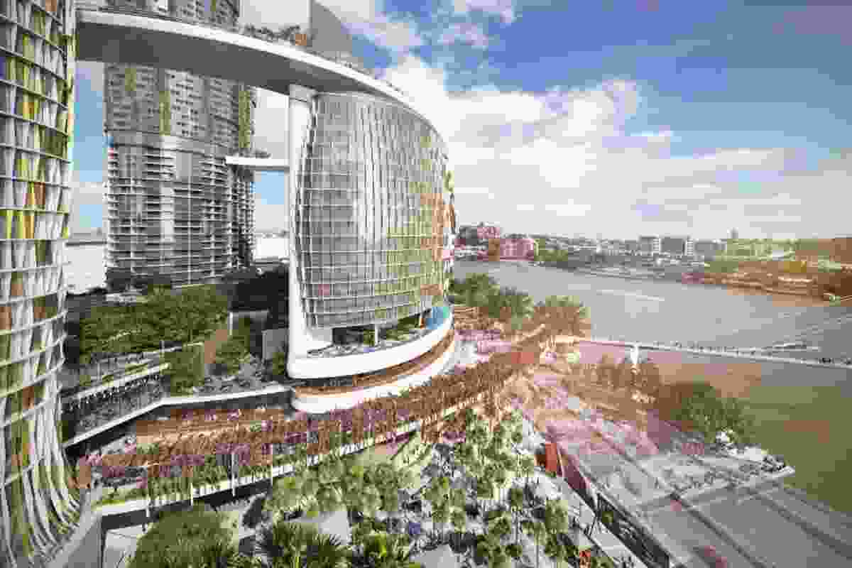 The proposed Queens Wharf Brisbane casino resort masterplanned by Jerde Partnership.