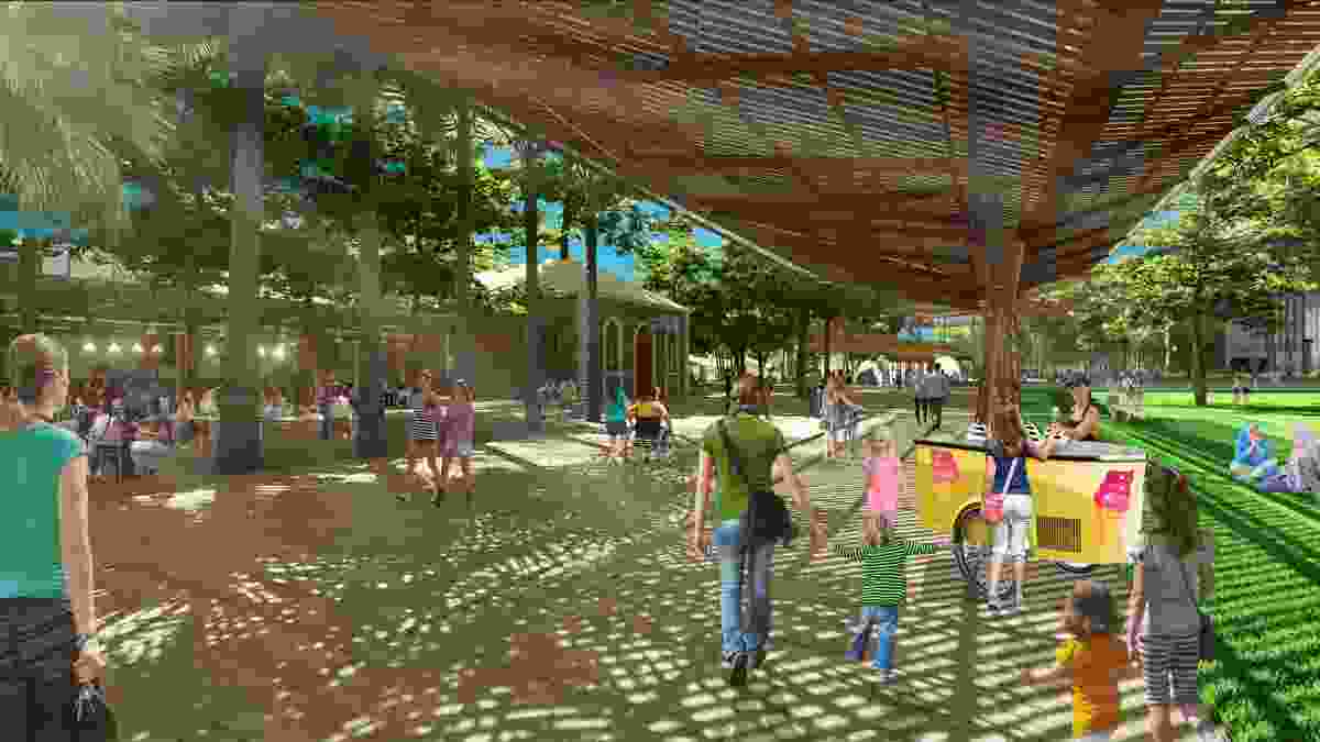 Under the masterplan, a portion of Darwin’s Smith Street connecting the CBD to the waterfront will be transformed into a shaded pedestrian walkway.