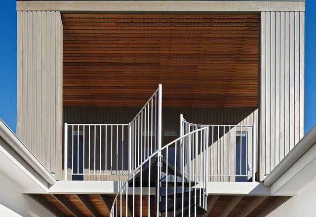 Detail of the new studio and balcony above the central entry hall.