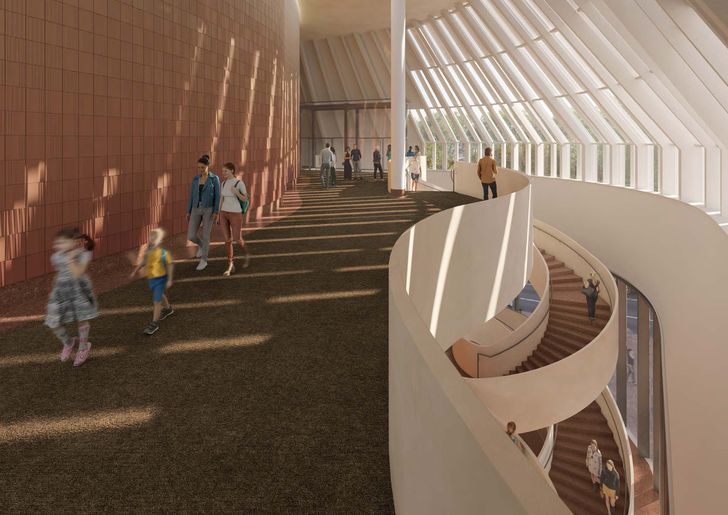 The proposed envelope is intended to echo the dappled light of tree canopies.