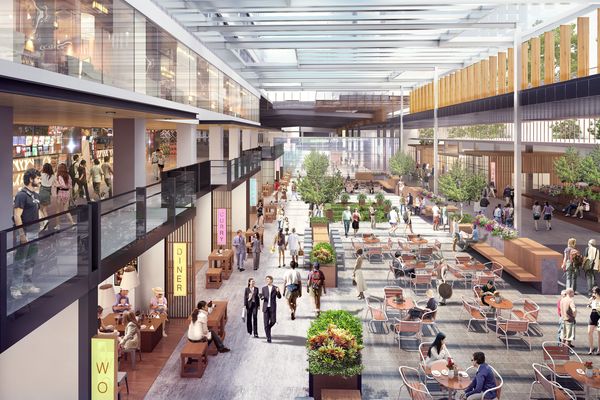 Designs for the food court above the Fortitude Valley railway station by Architectus.