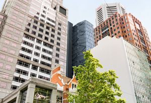 The proposed Alfred Place tower by Chris Connell Design as seen from Collins Street.