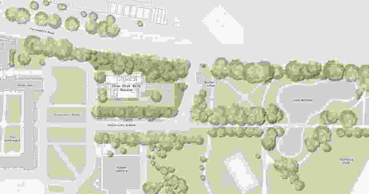 Site plan of the proposed Chau Chak Wing Museum by Johnson Pilton Walker.